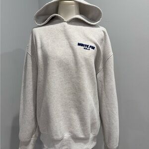 White Fox Light Gray Hoodie Sweatshirt M/L